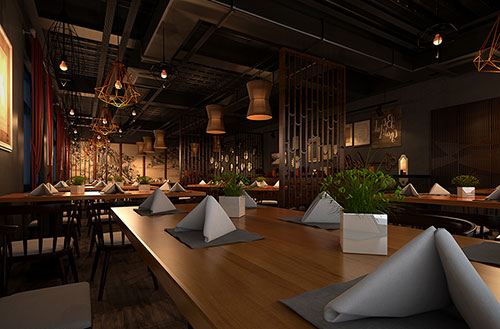 宁海简约大气中式风格餐厅设计装修效果图