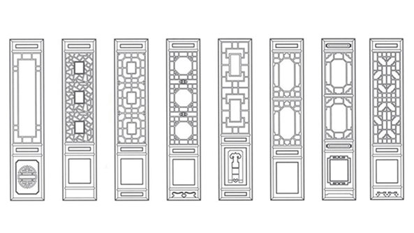 宁海喜迎门中式花格CAD设计图样式大全