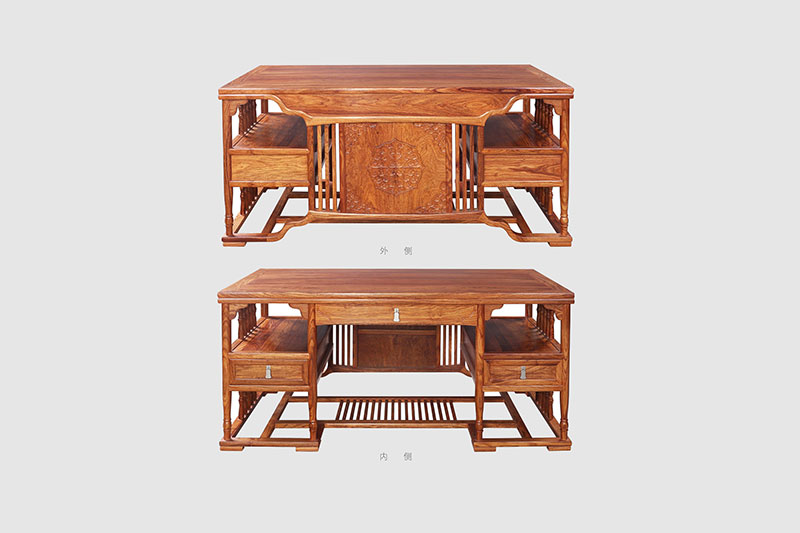 宁海中式家居装饰书房桌椅组合家具效果图